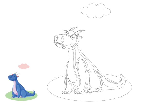 Animal Dragon Kids Coloring: A Playful Vector Design Asset