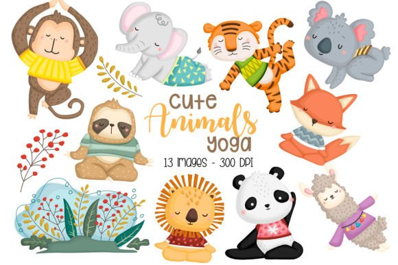 Animal Yoga Clipart: 13 Playful Designs for Creative Projects