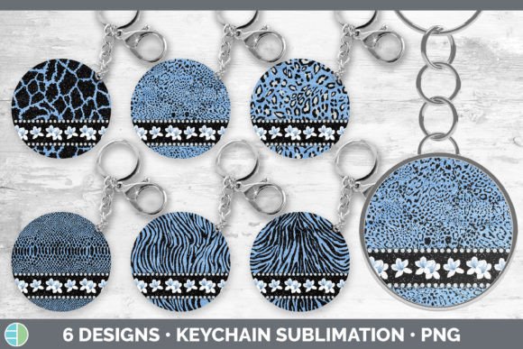 Blue Animal Print Keychain Bundle: Bold Style for Creators