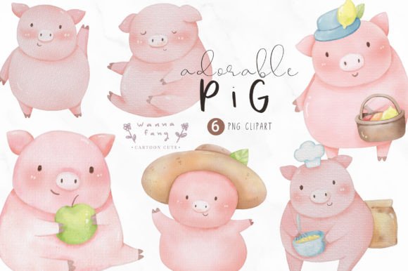 Bringing Whimsy to Life: The Pig Adorable Animal Watercolor Collection