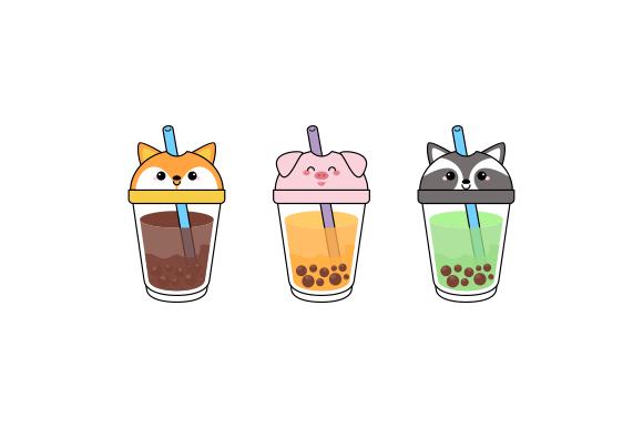 Charming Animal Faces for Your Bubble Tea Designs