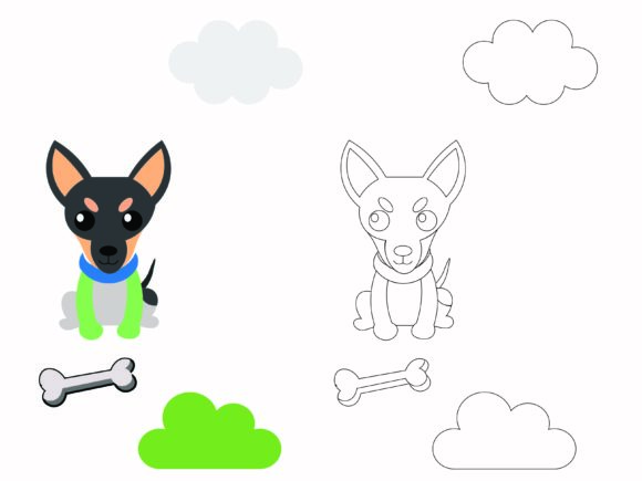 Coloring Dog Animal Kids Vector: A Playful Design Asset for Creative Projects
