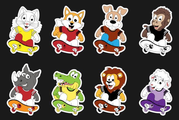 Cute Animal Cartoon with Skateboard: A Playful Font for Bold Brands