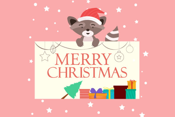 Enchanting Christmas Background with Cute Animal Designs