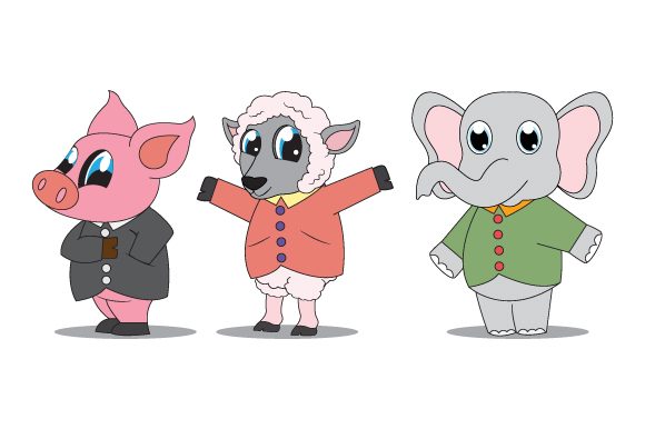 Funny Animal Cartoon Illustration: A Playful Design Asset