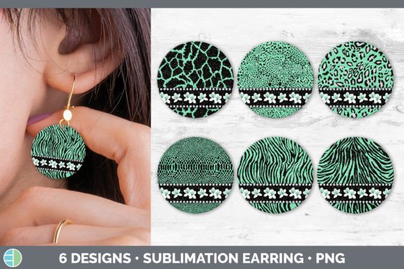 Green Animal Print Round Earring Design: Your New Go-To Graphic