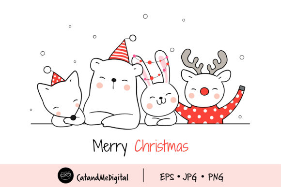 Kawaii Animal for Christmas: Festive Charm for Your Designs