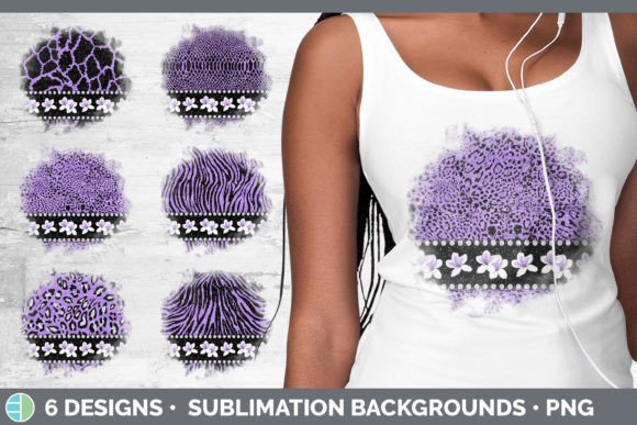 Purple Animal Print Background | Flower and Sublimation Design