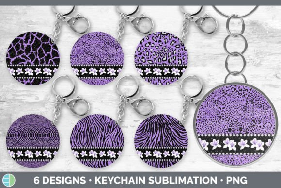 Purple Animal Print Keychain Bundle | Fl