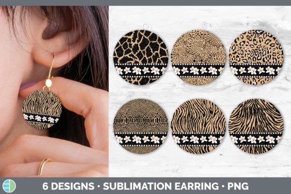 Tan Animal Print Round Earring | Sublima: A Wildly Versatile Design Asset