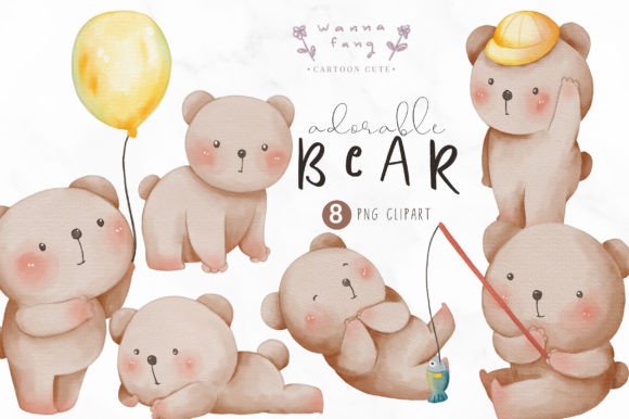 Teddy Bear Adorable Animal Watercolor: Your Go-To for Whimsical Charm