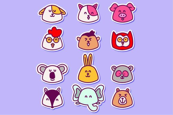 The Playful Power of Kawaii Animal Doodle Sticker Design