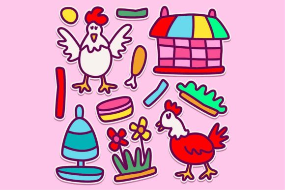 Unleashing Whimsy: Cartoon Animal Doodle Sticker Design